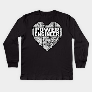 Power Engineer Heart Kids Long Sleeve T-Shirt